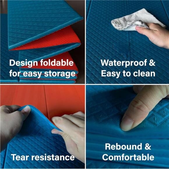Foldable Yoga Mat - 6mm & 8mm Thick, Large, Lightweight, and Easy to Store - Picture 4 of 7